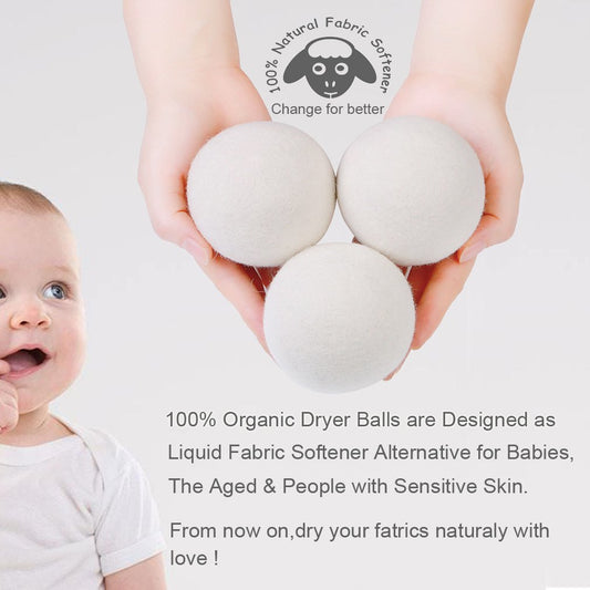 Budieggs Wool Dryer Balls Organic XL 6-Pack, 100% New Zealand Wool Chemical Free Fabric Softener for 1000+ Loads, Baby Safe & Hypoallergenic, Fabrics Soft and Fluffy Naturally