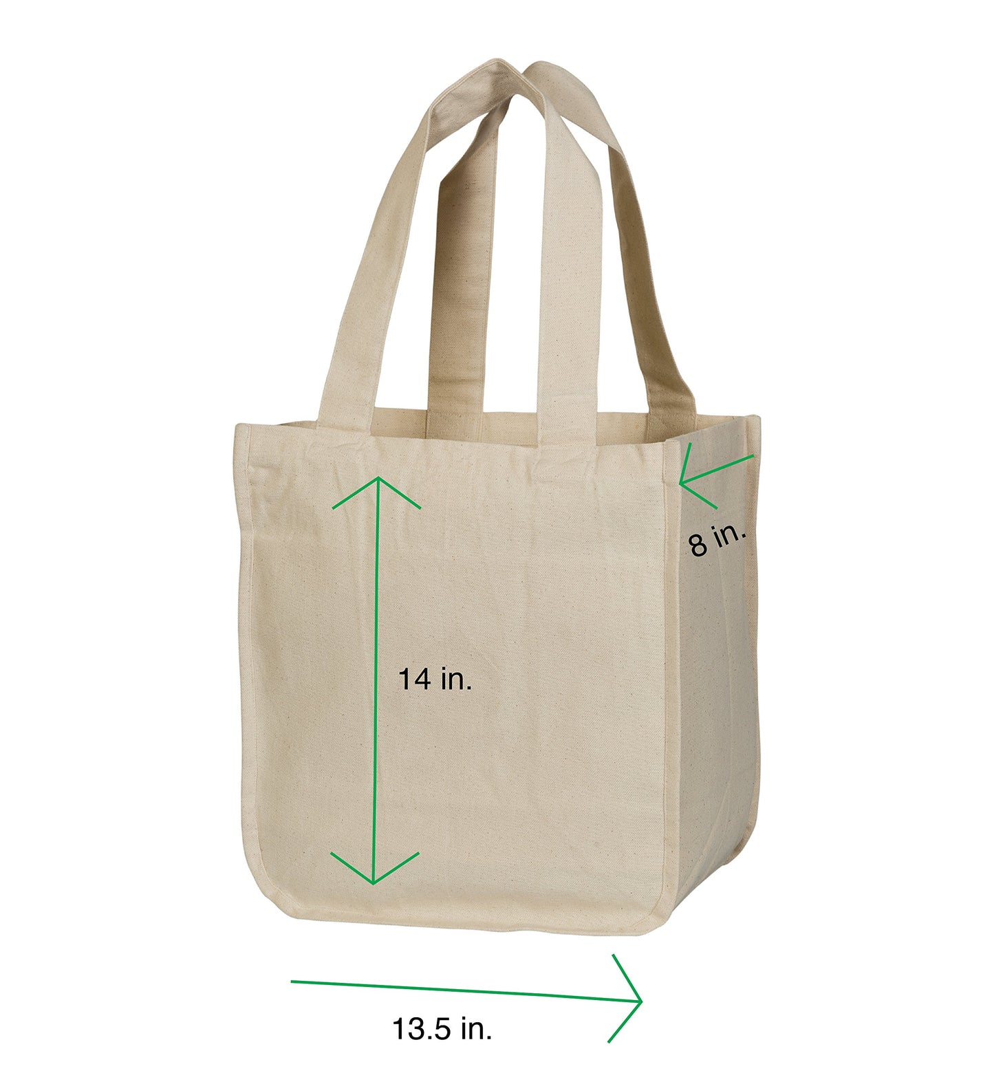 Best Canvas Grocery Shopping Bags - Cloth Grocery Tote Bags - Reusable Cotton Grocery Tote Bags with Bottle Sleeves
