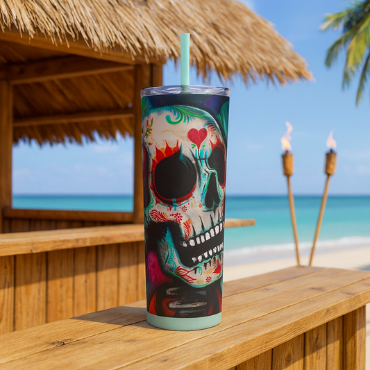 Skinny Tumbler with Straw, 20oz